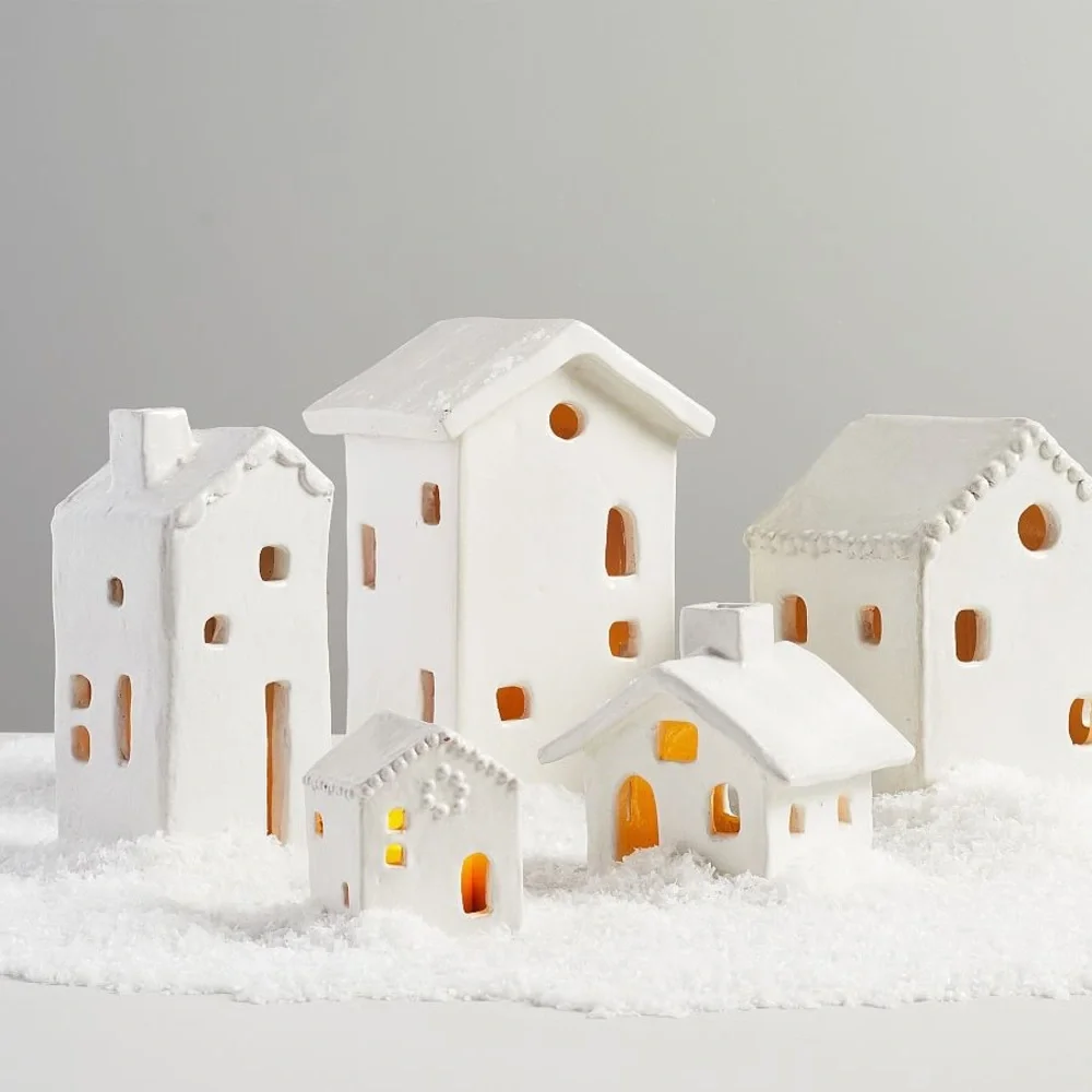 Handcrafted Ceramic Christmas Village House / DES: 1/ TALL CERAMIC HOUSE